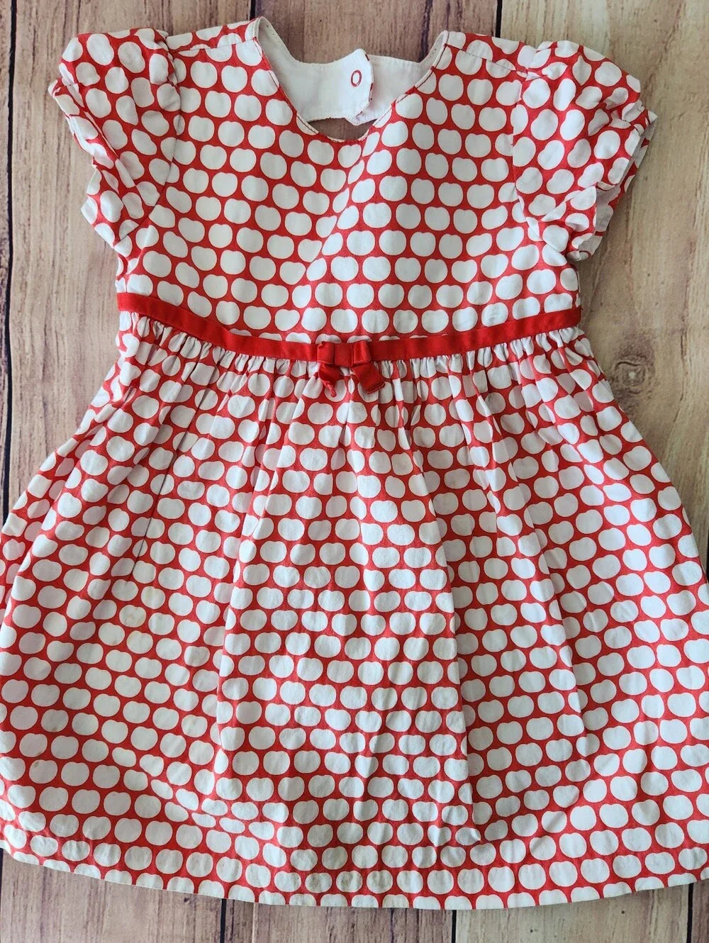 Gymboree red and white polka dot dress with heart peak a boo back size 18-24 mon